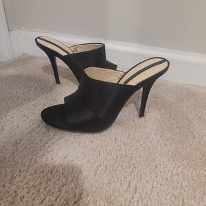ZARA black satin mules,  Size 39